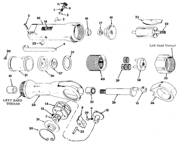 Unit Parts Diagram and Parts List for CP-828  Chicago Pneumatic Ratchet